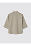 Beige Linen Blended Oversize Women's Shirt - 2