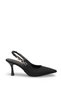 Women's Pointed Toe Open Back Thin Heeled Shoes 0012122 Matte Black - 3