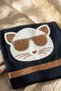 Mia Cool Cat Black Glitter Detailed Double Plush 0-6 Months Baby and Child Beanie with Pompom - Soft Cotton Me - 4