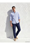 Lcwaikiki Classic Navy Blue Regular Fit Linen Blend Men's Chino Pants