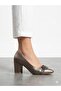 Women's Platinum Comfortable Fit Thick Heeled Shoes - 2