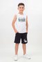 Round Neck, Strappy Sleeves, Print Detailed Summer Boys' Top and Bottom Set