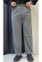Striped Pleated Baggy Fit Fabric Trousers - 2