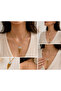 Gold Steel Necklace with Evil Eye and Tassels - 2