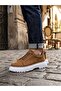 Tan Suede (White Sole) Men's Casual Shoes with Rubber Laces - 2