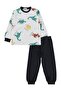 Dinosaur Printed Pajama Set for 2-5 Years Old - Gray - 4