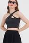 Woman's Strappy Crop Camisole Anthracite - 3