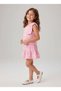 Girl's Pink Set with Ribbon Detail Shorts - 3