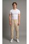 Men's Beige Parachute Pants with Zippered Pockets and Elastic Cuffs - 8