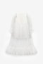White Glittery Long Tulle Skirt Girls' Dress - Harriet - 4