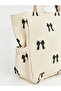 Bow Printed Canvas Girls' Shoulder Bag - 4