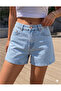 Savior of Summer Combinations High Waist Light Blue Full-Fit Denim Shorts - 3