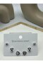 26Clk21 Triangle Detailed Silver Steel Earring Set