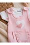 Baby Girl 3-Piece Pink Color Hearted Romper Set 100% Cotton Snap-On Bodysuit and Socks Included Newborn Baby Romper - 4