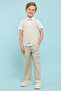 Solid Cargo Pants with Button Closure