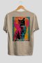 For the Love of Cats 72 Cats Printed Beige Oversize T-Shirt 100% Cotton Unisex Cat Lover Premium Design