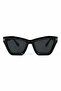 Unisex Black Frame Black Glass Sunglasses - 5