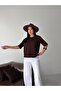 Premium Viscose Sausage Collar Half Sleeve Comfortable Fit Flexible Summer Knitwear Blouse