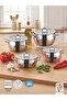 Steel Lotus 8 Pieces 18/10 |   Stainless Steel |   Cookware Set |   Induction Compatible |