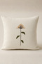 Embroidered Linen Cushion Cover – Decorative Pillow Cover with Floral Motifs