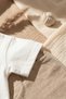 Boy's Beige Muslin Shorts 3-Piece Set - Summer House Printed Cotton T-Shirt & Bucket Hat Set - 6