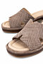 Women's Genuine Leather Beige Heeled Slippers - 3