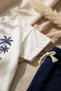 Boy's Navy Blue Muslin Shorts 3-Piece Set - Summer House Printed Cotton T-Shirt & Bucket Hat S - 5