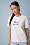 Dog Embroidered Short Sleeve T-Shirt Ecru
