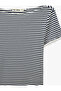 Cotton Boat Neck Ruffle Short Sleeve Striped T-Shirt - 5
