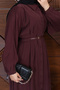 Belted Balloon Sleeve Shirt Collar Dress - 6