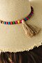 Wide Straw Hat with Bead Stone Detail Y8222 Beige - 4