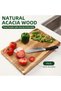 XL Cutting Board, 45.7 * 30.5cm Large Acacia Wooden Cutting Board for Kitchen, Edge Grain Wood Chopping Board with Juice Groove and Handles, Pre-Oiled Carving Tray for Meat & Cheese - 2