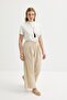 Doren Tie-Lace Linen Trousers Light Beige