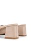 Women's Faux Leather Beige Heeled Slippers - 6