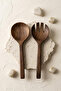 2-Piece Acacia Serving Spoon and Serving Fork Kitchen Set - 5