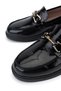 Women's Genuine Leather Black Wrinkled Patent Leather Loafer Shoes - 4
