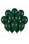 Dark Green Color Latex Pastel Balloon (30 cm) - 12 Pieces