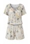 Tie-Dye Pattern Men's Tie-Neck Suit with Women's Shorts - 4