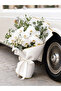 White Flower Packaging with Gold Stripe 57X57 cm Bouquet Wrapping Paper Premium Appearance Set - 6
