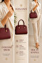 Trendy Model Bag Women's Bordro Handbag First Class Leather Textured Strap Bag Width 21 Length 13