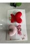 Set of 2 Amigurumi Heart Buckles with Hand Knitted Ribbons for Children and Babies - 4