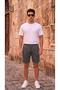 Men's Smoked Pique Fabric Stylish Comfortable Double-Leg Shorts with Pockets - 3