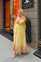Women's Half Button Digital Watercolor Pattern Dress Yellow - 2