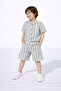 Boys' Striped Shirt and Muslin Shorts Set - 3