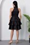 Halter Neck Layered Satin Dress Drp565 - 7
