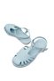 Genuine Leather Blue Color Low Heel Women's Bodrum Sandals - 3