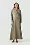 Double-Breasted Belt Detailed Fluid Gray Suit 1819 - 3