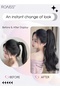 Long Wavy Ponytail Hair Extension Mini Claw Clip Synthetic Natural Soft Hairpiece for Women Girls Daily and Party Use (40cm,Natural Black) - 2