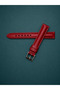 Premium Red Genuine Leather Watch Band 14mm Case Entry 12mm Buckle Compatible