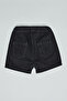Washed Denim Shorts with Drawstring Waist - 2